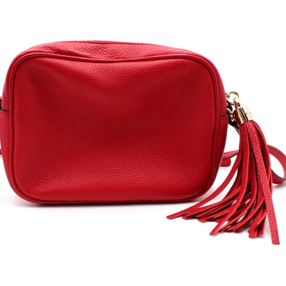 Authentic Gucci Red Soho Leather GG Tassel Crossbody Bag - Picture 2 of 16
